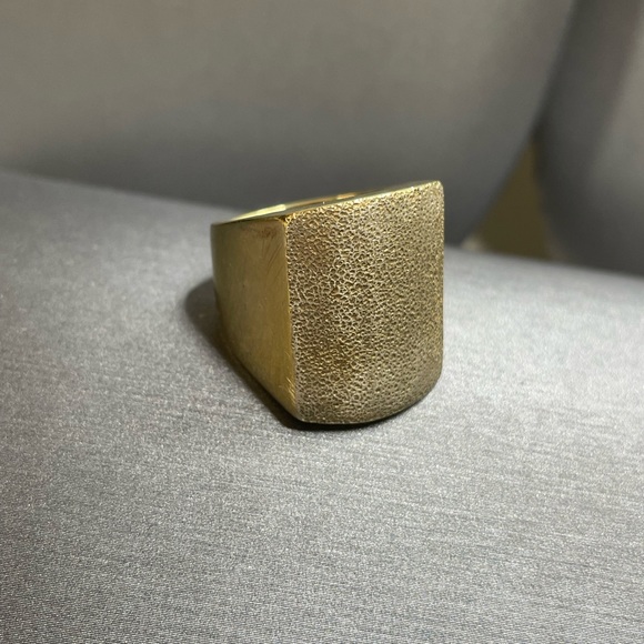 Itor Italy Sterling Silver 925 Vintage Wide Heavy Sz 7 Ring Gold Overlay. - Picture 2 of 12